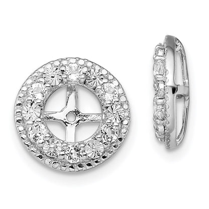 Sterling Silver Rhodium White Topaz Earring Jacket