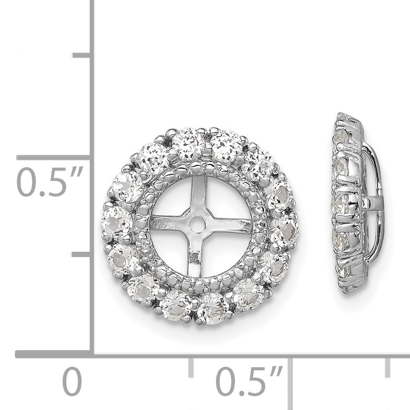 Sterling Silver Rhodium Diam. & White Topaz Earring Jacket