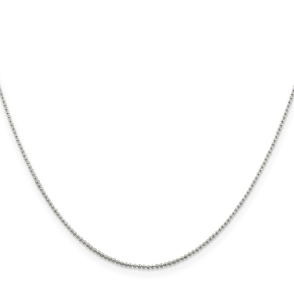 24 Inch Sterling Silver 1mm Beaded Chain Necklace
