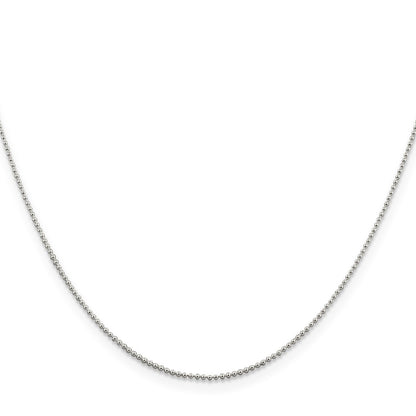 24 Inch Sterling Silver 1mm Beaded Chain Necklace
