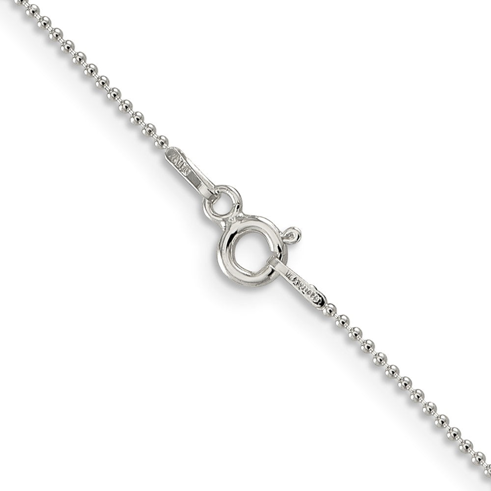 16 Inch Sterling Silver 1mm Beaded Chain Necklace