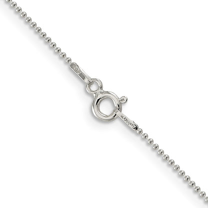 24 Inch Sterling Silver 1mm Beaded Chain Necklace