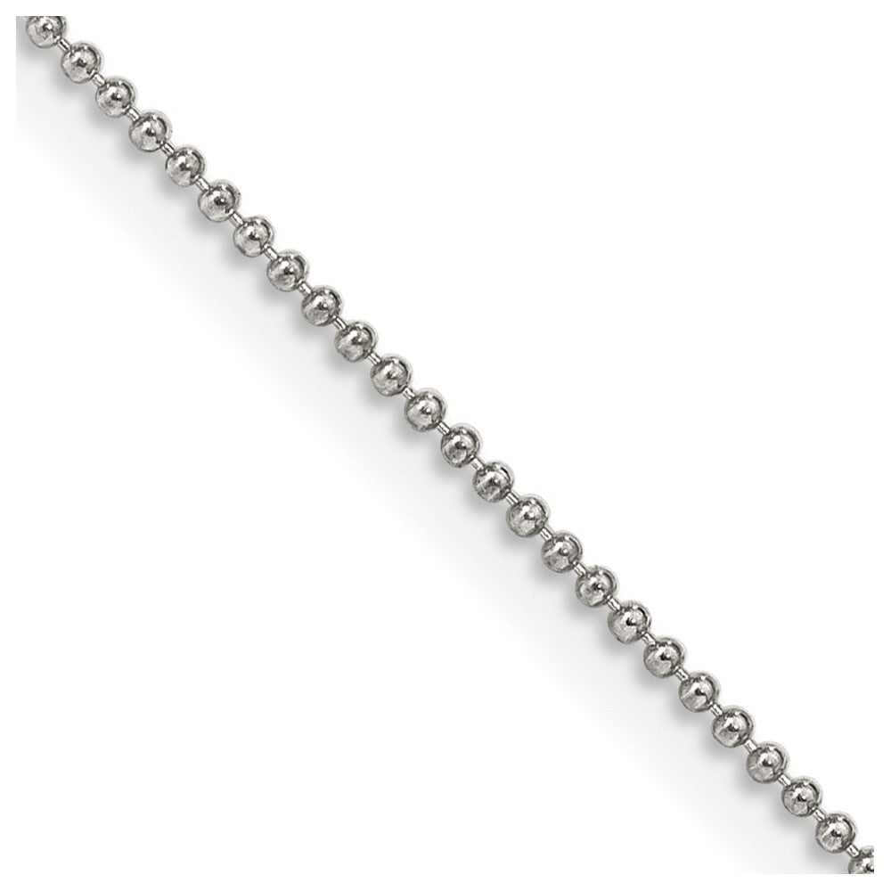 24 Inch Sterling Silver 1mm Beaded Chain Necklace