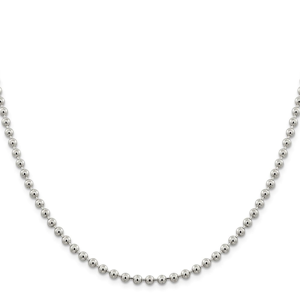 16 Inch Sterling Silver 4mm Beaded Chain Necklace