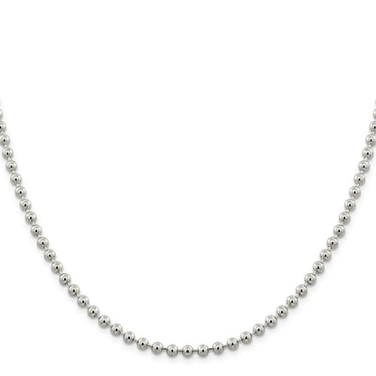 18 Inch Sterling Silver 4mm Beaded Chain Necklace