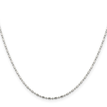 14 Inch Sterling Silver 1.5mm Fancy Beaded Chain