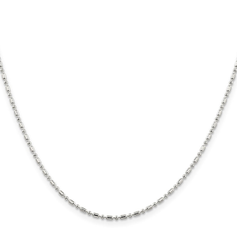 Sterling Silver 1.5mm Fancy Beaded Chain Children's Necklace