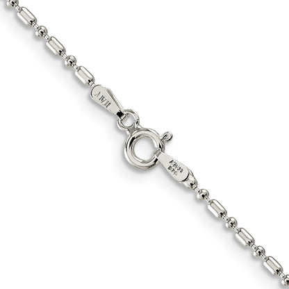 20 Inch Sterling Silver 1.5mm Fancy Beaded Chain Necklace