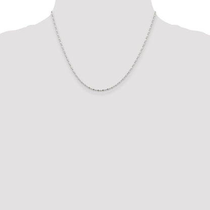 18 Inch Sterling Silver 1.5mm Fancy Beaded Chain Necklace