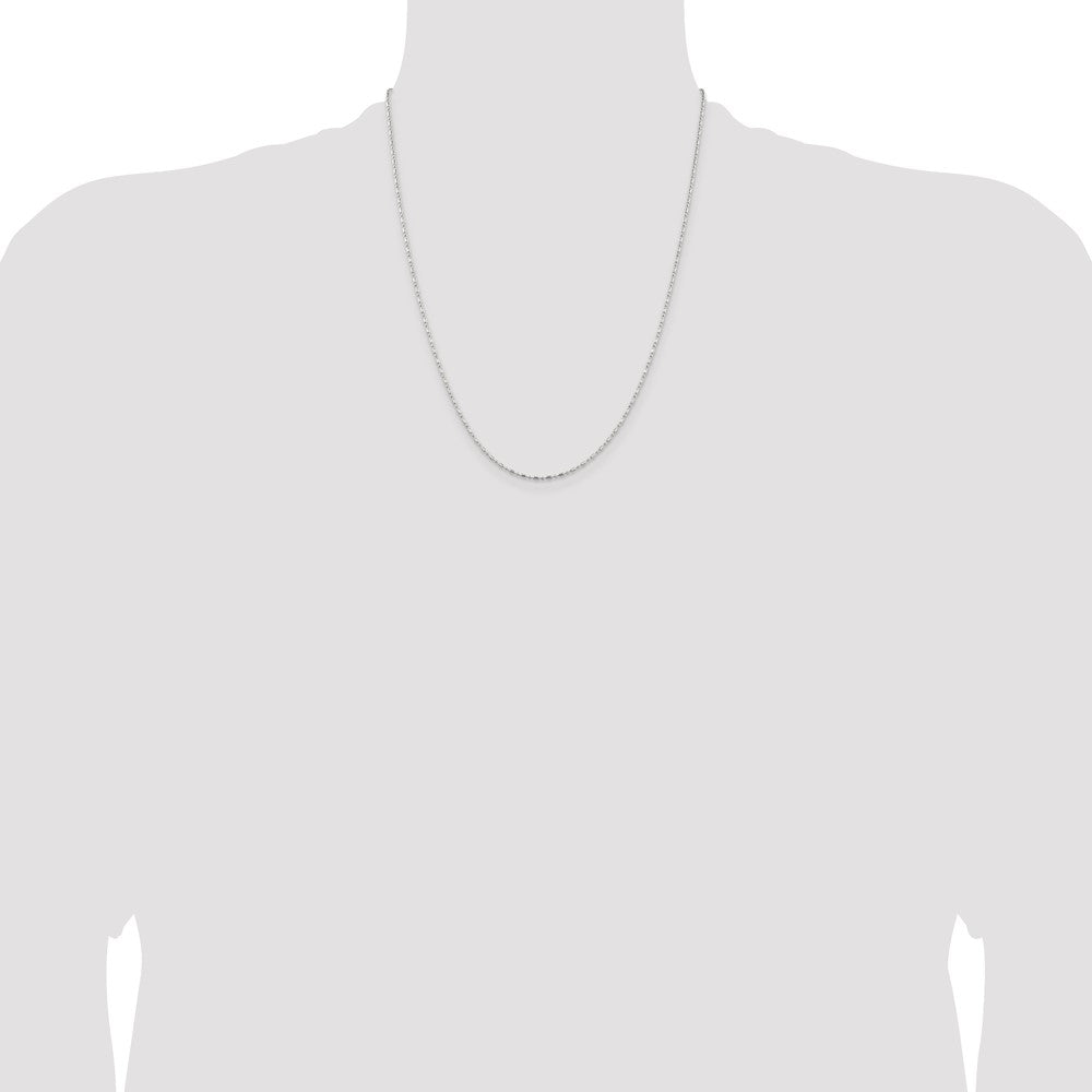 22 Inch Sterling Silver 1.5mm Fancy Beaded Chain W/4In Ext.