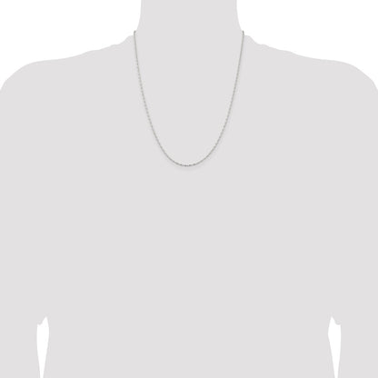 22 Inch Sterling Silver 1.5mm Fancy Beaded Chain W/4In Ext.