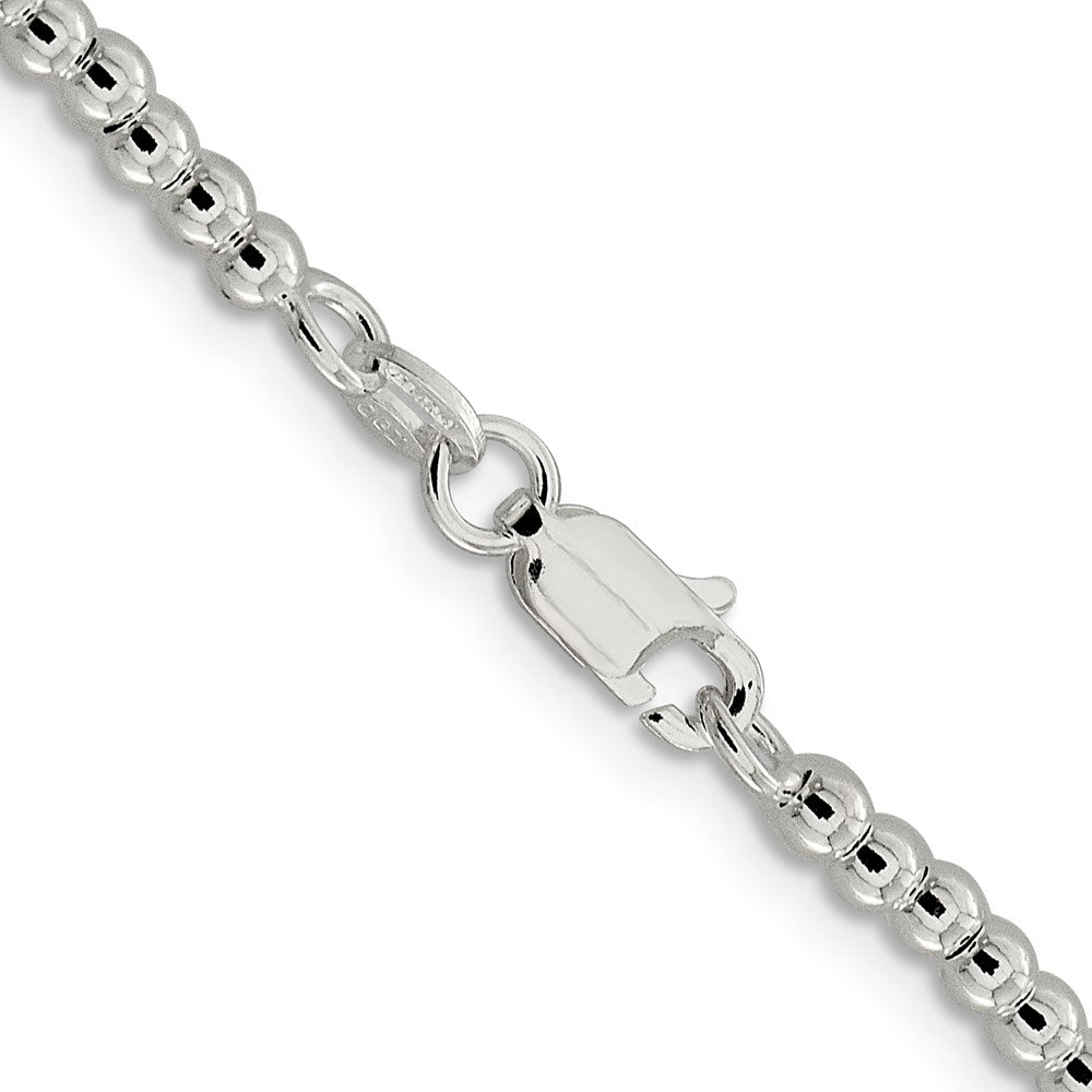 20 Inch Sterling Silver 3mm Beads On Box Chain Necklace