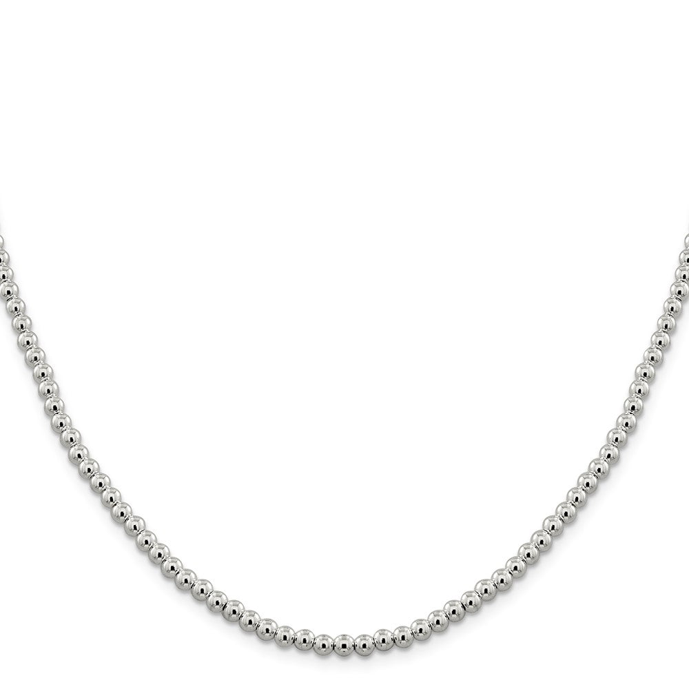 20 Inch Sterling Silver 4mm Beads On Box Chain Necklace
