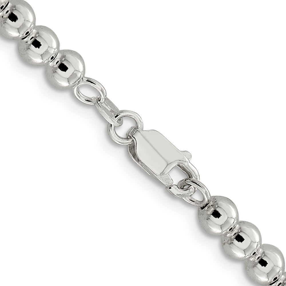 18 Inch Sterling Silver 5mm Beads On Box Chain Necklace