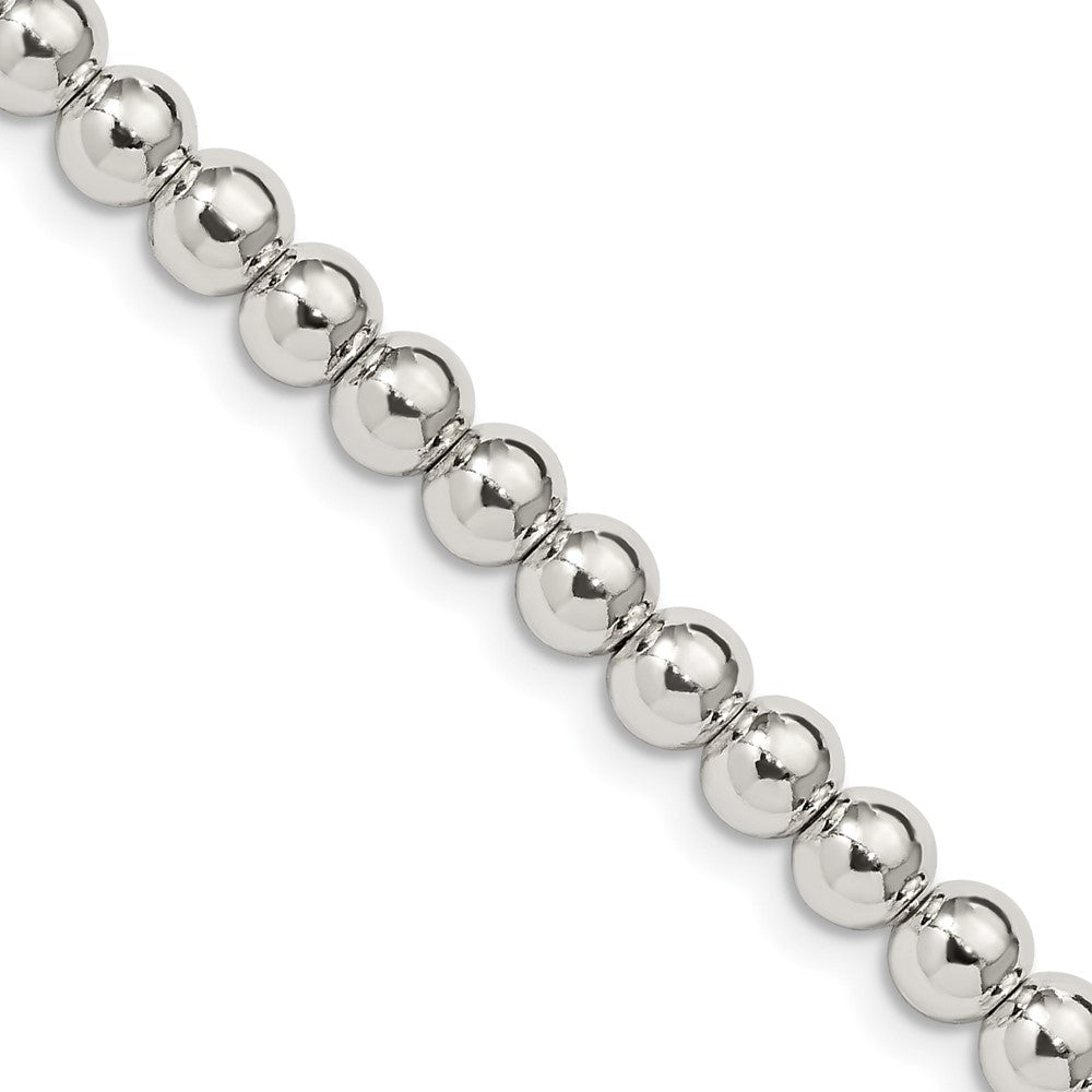 16 Inch Sterling Silver 5mm Beads On Box Chain Necklace