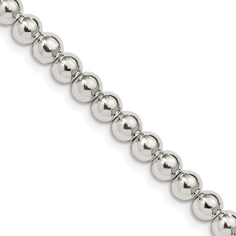 16 Inch Sterling Silver 5mm Beads On Box Chain Necklace