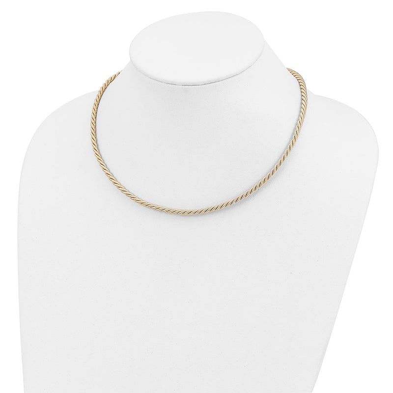 Sterling Silver Rhodium-Plated 18Inch Cream Satin Cord Necklace