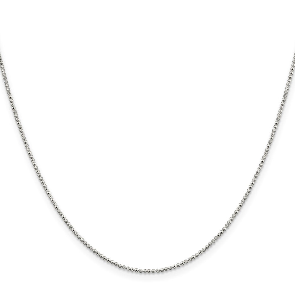 16 Inch Sterling Silver 1.25mm Beaded Chain Necklace