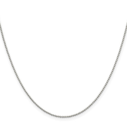 20 Inch Sterling Silver 1.25mm Beaded Chain Necklace