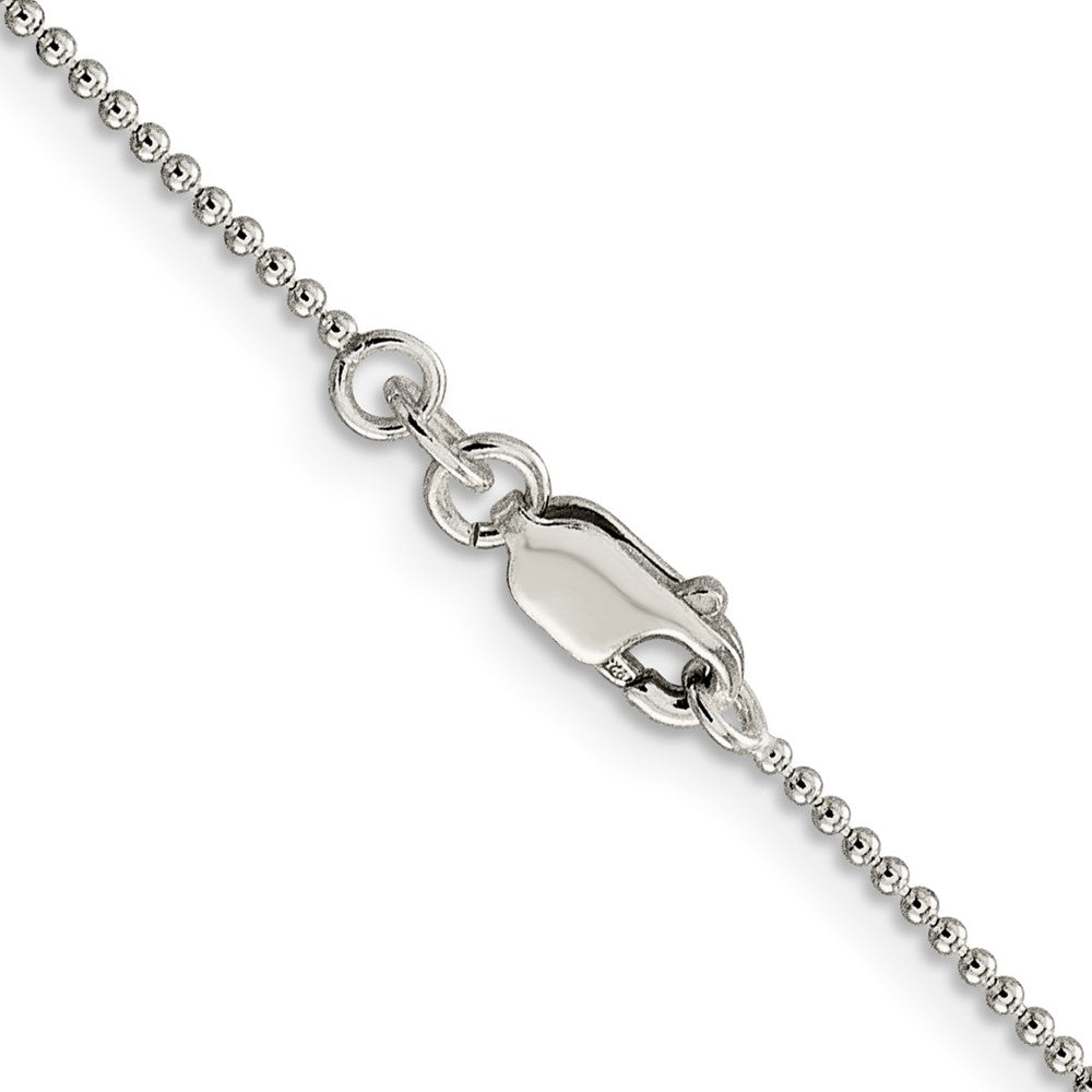 20 Inch Sterling Silver 1.25mm Beaded Chain Necklace