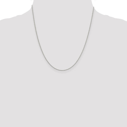 20 Inch Sterling Silver 1.25mm Beaded Chain Necklace
