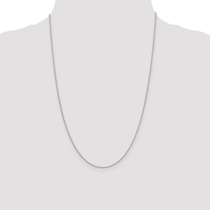 24 Inch Sterling Silver 1.25mm Beaded Chain Necklace