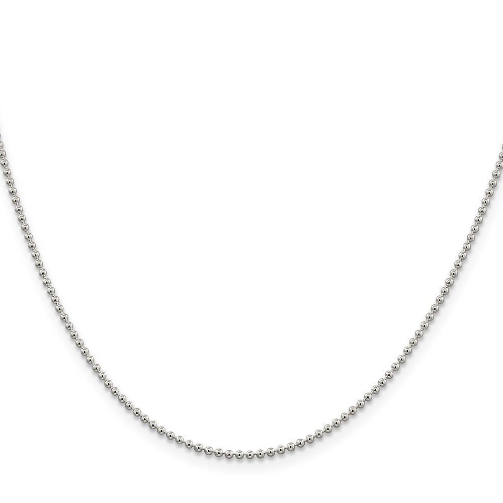 20 Inch Sterling Silver 1.5mm Beaded Chain Necklace