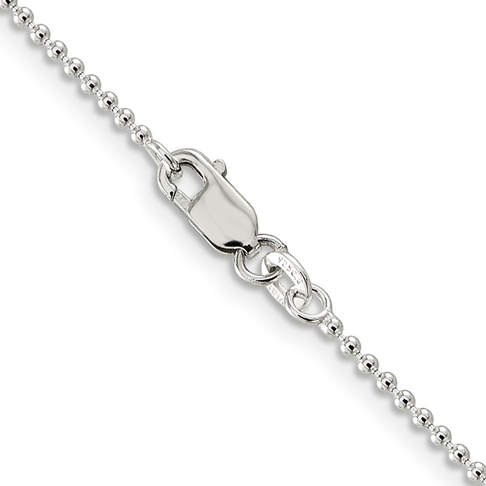 24 Inch Sterling Silver 1.5mm Beaded Chain Necklace
