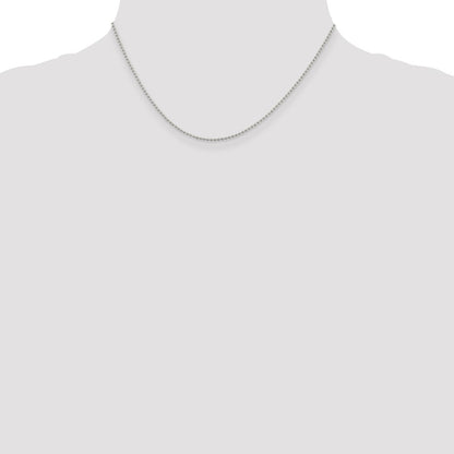 16 Inch Sterling Silver 1.5mm Beaded Chain Necklace