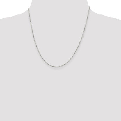 20 Inch Sterling Silver 1.5mm Beaded Chain Necklace