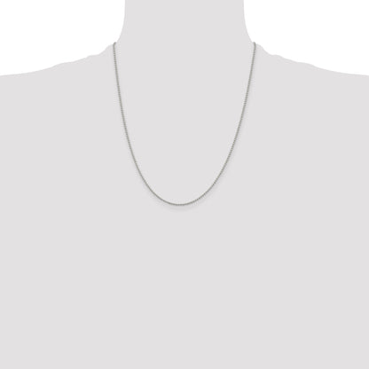22 Inch Sterling Silver 1.5mm Beaded Chain