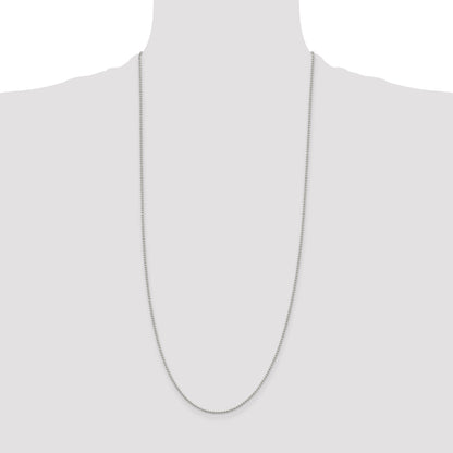 30 Inch Sterling Silver 1.5mm Beaded Chain
