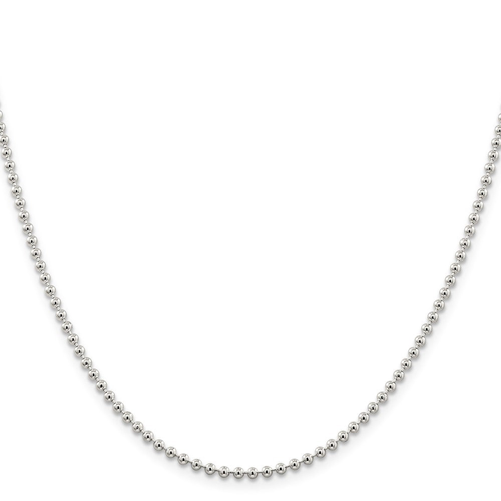 26 Inch Sterling Silver 2.35mm Beaded Chain Necklace
