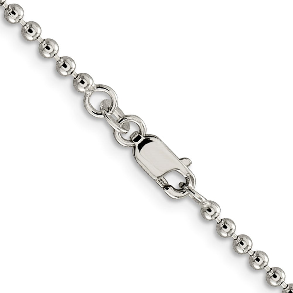 26 Inch Sterling Silver 2.35mm Beaded Chain Necklace