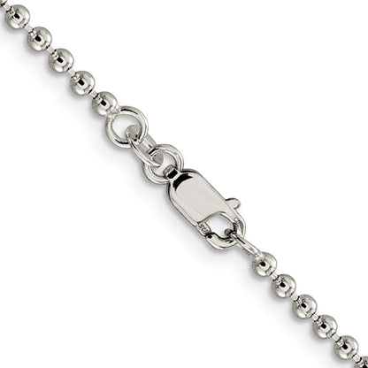 26 Inch Sterling Silver 2.35mm Beaded Chain Necklace