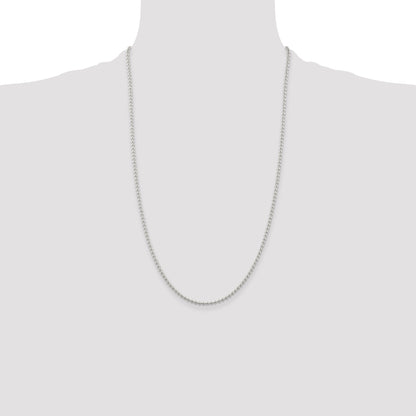26 Inch Sterling Silver 2.35mm Beaded Chain