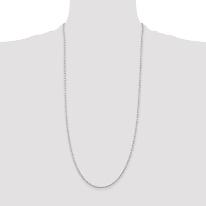 30 Inch Sterling Silver 2.35mm Beaded Chain