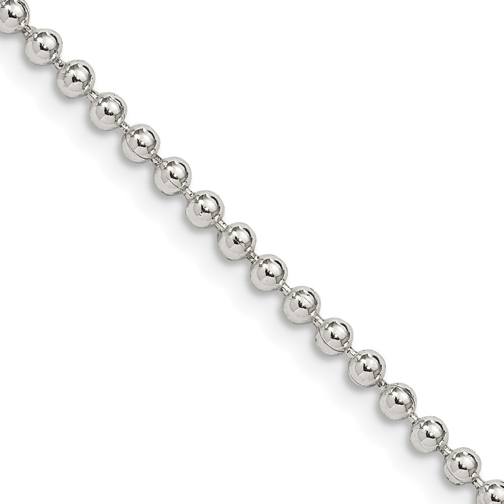 26 Inch Sterling Silver 2.35mm Beaded Chain Necklace