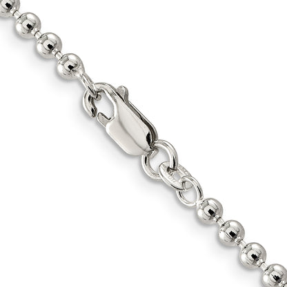 20 Inch Sterling Silver 3mm Beaded Chain