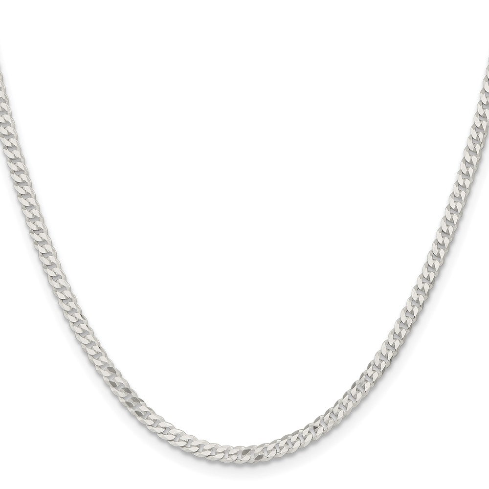 16 Inch Sterling Silver 3.15mm Flat Curb Chain Necklace