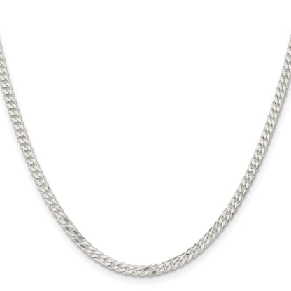 16 Inch Sterling Silver 3.15mm Flat Curb Chain Necklace