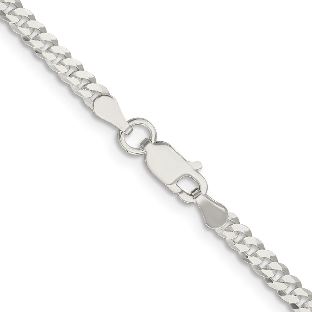 22 Inch Sterling Silver 3.15mm Flat Curb Chain Necklace