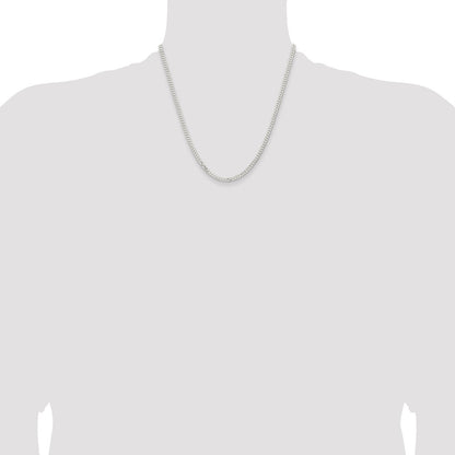 20 Inch Sterling Silver 3.15mm Flat Curb Chain Necklace