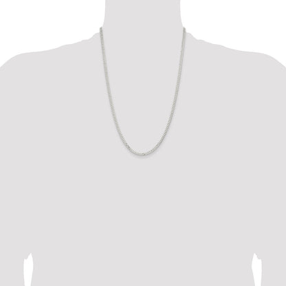 24 Inch Sterling Silver 3.15mm Flat Curb Chain Necklace