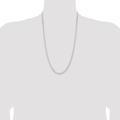 26 Inch Sterling Silver 3.15mm Flat Curb Chain Necklace