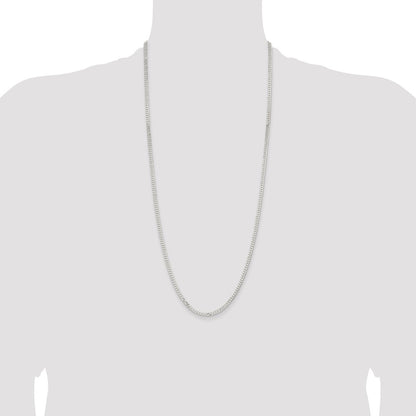 30 Inch Sterling Silver 3.15mm Flat Curb Chain Necklace