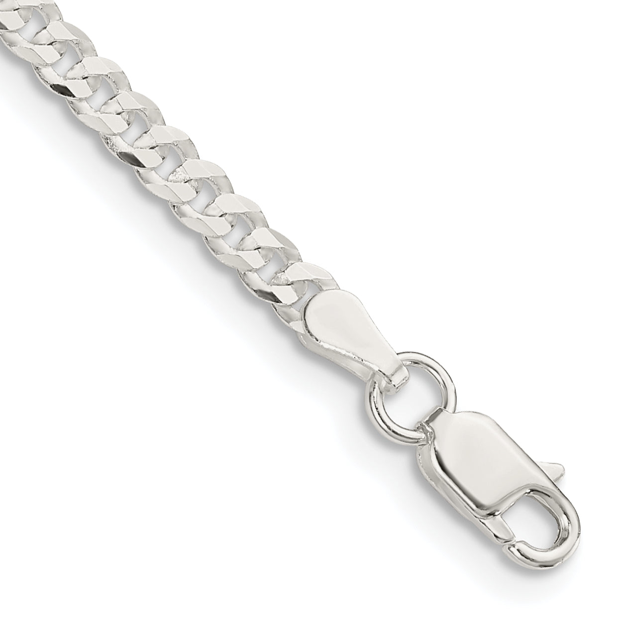 7 Inch Sterling Silver 3.15mm Flat Curb Chain
