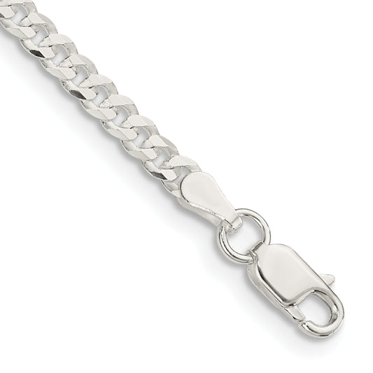7 Inch Sterling Silver 3.15mm Flat Curb Chain