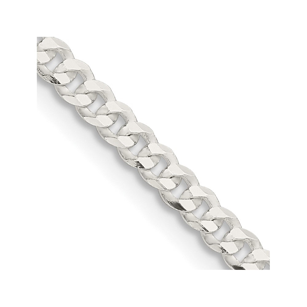 18 Inch Sterling Silver 3.15mm Flat Curb Chain Necklace