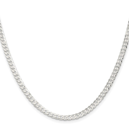 30 Inch Sterling Silver 3.8mm Flat Curb Chain Necklace